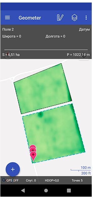 geometer SCOUT карты NDVI для всех полей, вегетационный индекс, мобильное приложение на Андроид, точное земледелие