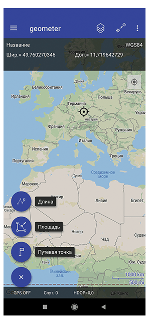 geometer SCOUT - аграрний мобільний додаток на Android для точного вимірювання площі полів та аналізу ґрунту, точне землеробство, цифрове землеробство